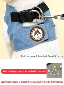 Multi-Style Series Pet Harness And Leash Set, Random Small Pendant Included, 6 Pattern Options, Anti-Escape Adjustable Cat And Dog Vest-Style Harness, Suitable For Medium And Small Pets Outdoor Walking Dog Leash, Pet Clothing And Accessories - Multicolor - View 31