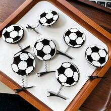 4/2pcs Football Shaped Fashion Hair Clips, Suitable For Football Fans Support, World Cup, Football Matches, Stadium Dress-Up, Sports Events, Photo Props, Sports Parties, Holiday Dress-Up - Football Hair Accessories - View 6
