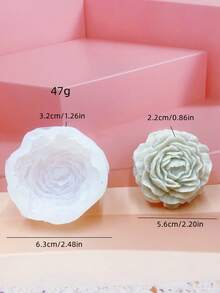 Molde de silicona para vela con flor de peonía, molde de silicona para adorno de resina y yeso aromático con peonía floral realista, disponible en 3 tamaños grande, mediano y pequeño, reutilizable, resistente al calor, fácil de desmoldar, adecuado como regalo festivo o decoración del hogar - A-blanco - Ver 10