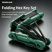 Metric & Imperial Plum-Shaped Folding Hex Key Wrench Set, CRV Chrome Vanadium Steel Portable With Hook Hex Key, For Home, Auto Repair, Bicycle Maintenance And DIY Multi-Purpose Hand Tool - Combo Set - View 2