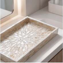 OBOVAY Rectangular Handmade Full-Shell Waterproof Easy-To-Clean Durable Heat-Resistant Decorative Luxury Tray, Suitable For Cakes, Desserts, Bread, Coffee, Fruit, Keys, Perfume, Jewelry, Earrings, Restaurant, Bathroom, Room, Home, Office, Hotel, Gift - Multicolor - View 8