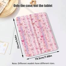 1件式翻蓋桌面保護殼，附筆槽，粉色蝴蝶與花卉圖案，360°旋轉支架，內建筆槽，相容於 Honor 8/9/10/X8/X8A/X9/X8Pro/X9Pro、MatePad SE 11"/MatePad 11"/11.5"、MatePad Pro、Apple 10th/11th Gen 2025 (A16) - 款式23 - 查看 2