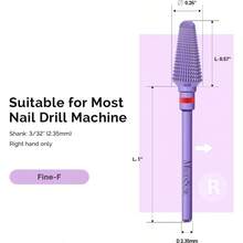 Brocas Profesionales Tornado de 3/32'' para Uas, Brocas Multifuncin de Carburo de Tungsteno, Ideales para Manicura, Pedicura, Cutculas Y Pulido con Gel. Brocas de Saln, Serie Bit - X, Co - inicial - Ver 4