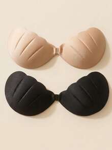 Push-Up Adhesive Bra, Self-Adhesive Strapless Backless Invisible Bra, Sweat-Proof Reusable Seamless Bra, Deep V Enhanced Bra For Wedding, Party, Daily Wear - Multicolor - View 10