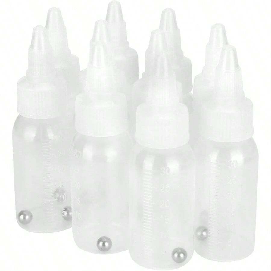 Botellas Para Pintura, Tarros, Recipientes de Plstico para 8 0z de Almacenamiento de Acrlico, Mezcla con Bola, Frasco, Botella, Mezclador, Resellable, Vaco, 30 Ml - Blanco - Ver 1