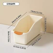 3pcs Large Capacity Storage Bins, Yellow And White, Miscellaneous Items Sorting Organizer, Kitchen And Bathroom Storage, Suitable For Bathroom, Cabinet, Sink Side, Food Storage Area - A - View 6