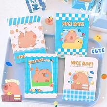 Cuaderno de papelería Capybara Oficial! 1 pieza aleatoria de cuaderno de bolsillo Capybara, bloc de notas portátil lindo, set de cuadernos portátiles - Rectángulo - Ver 6