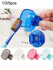 5/3/1pc Toothbrush Head Protective Cover; Travel Toothbrush Dust Cover, Toothbrush Head Storage Box, Portable And Easy To Clean, Prevents Dust And Foreign Objects From Contaminating Toothbrush, Keeps Toothbrush Clean. Toothbrush Protective Clip Suitable For Home/Travel/Dorm/Camping, Toothbrush Head Protective Box For Electric Toothbrushes, Home Bathroom Decor, Summer Decor; Family Gift; Home Toothbrush Holder - Multicolor - View 2
