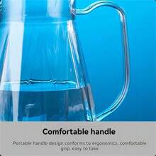 1 pieza Jarra de agua de plástico para restaurante; Gran capacidad con asa; Jarra de agua fría de acrílico transparente; Dispensador de jugo - Multicolor - Ver 4