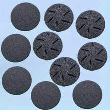 10個電動足部磨腳器替換磨頭 - 圓形磨頭與磨甲器，耐用金屬備用頭適用於美甲工具、足部清潔器、硬繭去除配件、足部磨甲器替換，人體工學設計，高品質構造 - 黑色 - 查看 9