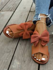 Sandalias deportivas de cuero suave de verano, sandalias planas cómodas para mujeres, nuevo estilo de verano - Marrón - Ver 2