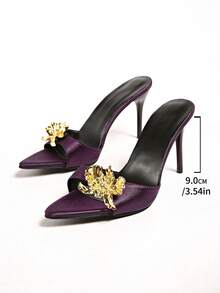 2026 Spring/Summer New Fashionable High Heel Pointed Toe Open Toe Sandals Women Leather Sexy Stiletto Heel Single Strap Women Shoes - Purple - View 8