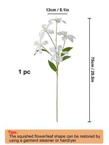 1件人造絲蘭花，白色蘭花，人造花，29.5英吋，適用於居家、辦公室、婚禮桌飾、派對、庭院、花園、夏季裝飾 - 白色 - 查看 7