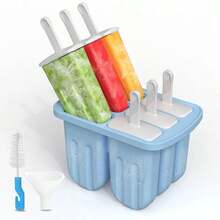 夏季矽膠冰棒模具，易脫模矽膠冰球製作器，雞尾酒，6格冰棒製作模具，冰棒模具，冰盤，製冰器，夏季與海灘度假必備，冰模，萬聖節與聖誕節禮物 - 彩色 - 查看 12