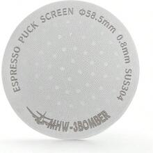 pantalla de disco de 58, 5 mm para espresso con filtro de caf espresso de agujero redondo de 0, 8 mm de espesor, filtro reutilizable de acero inoxidable para portafiltro sin fondo, cesta de - Metal de color + 58,5 mm - Ver 1
