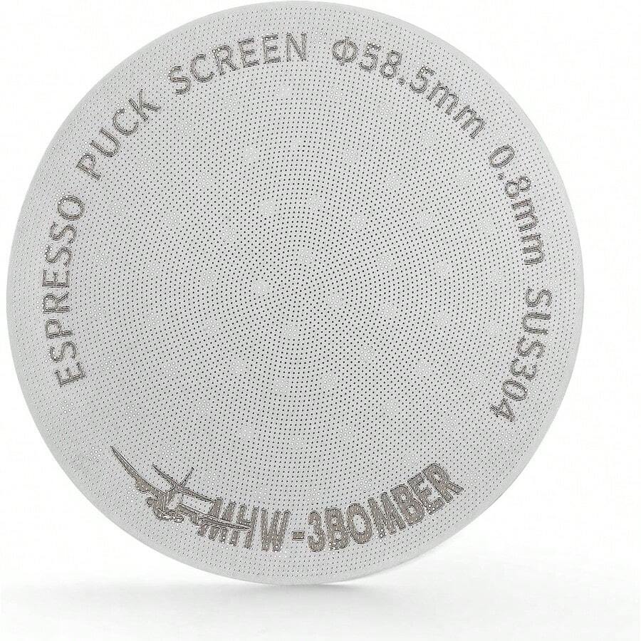 pantalla de disco de 58, 5 mm para espresso con filtro de caf espresso de agujero redondo de 0, 8 mm de espesor, filtro reutilizable de acero inoxidable para portafiltro sin fondo, cesta de - Metal de color + 58,5 mm - Ver 1