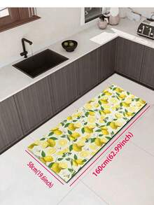 1pc Rubber Kitchen Mat, Printed With Vibrant Lemon And Floral Pattern Kitchen Mat, Can Be Placed In Front Of The Sink, Used For Standing, Kitchen Decoration - Multicolor - View 17