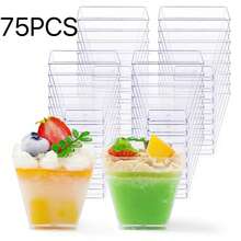 100/75/50/40/30/25/20/15/10/5pcs Transparent Mousse Cups, Dessert Cups, Ice Cream Cups, Transparent Pudding Cups, Party Wedding Catering Supplies, Mini Dessert Appetizer Cups, Restaurant Mini Appetizer Serving Cups, Suitable For Parties, Weddings, Catering, Ice Cream, Pudding And Food Containers, Kitchen Supplies - Clear - View 13