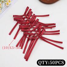 10/20/50pcs Double-Sided Silver Edge Ribbon Bows, Suitable For Flower Gift Wrapping, Baking Cake & Cookie Packaging, DIY Accessories Ribbon Bows, Handmade Sewing Satin Ribbon Accessories, Craft Decoration Satin Ribbon - A - View 14