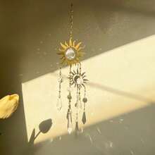 1pc Natural Crystal Sun Catcher Crystal Wind Chime Car Hanging Ornament Home Indoor Hanging Sunlight Diffuser - Sun Crystal Pendant - View 2