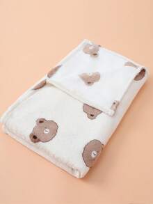 1pc Cute Fresh Baby Blanket, Lightweight Flannel Throw, Suitable For Spring And Autumn, Soft And Skin-Friendly, Ideal For Baby Indoor, Camping, Sofa - Brown - View 1