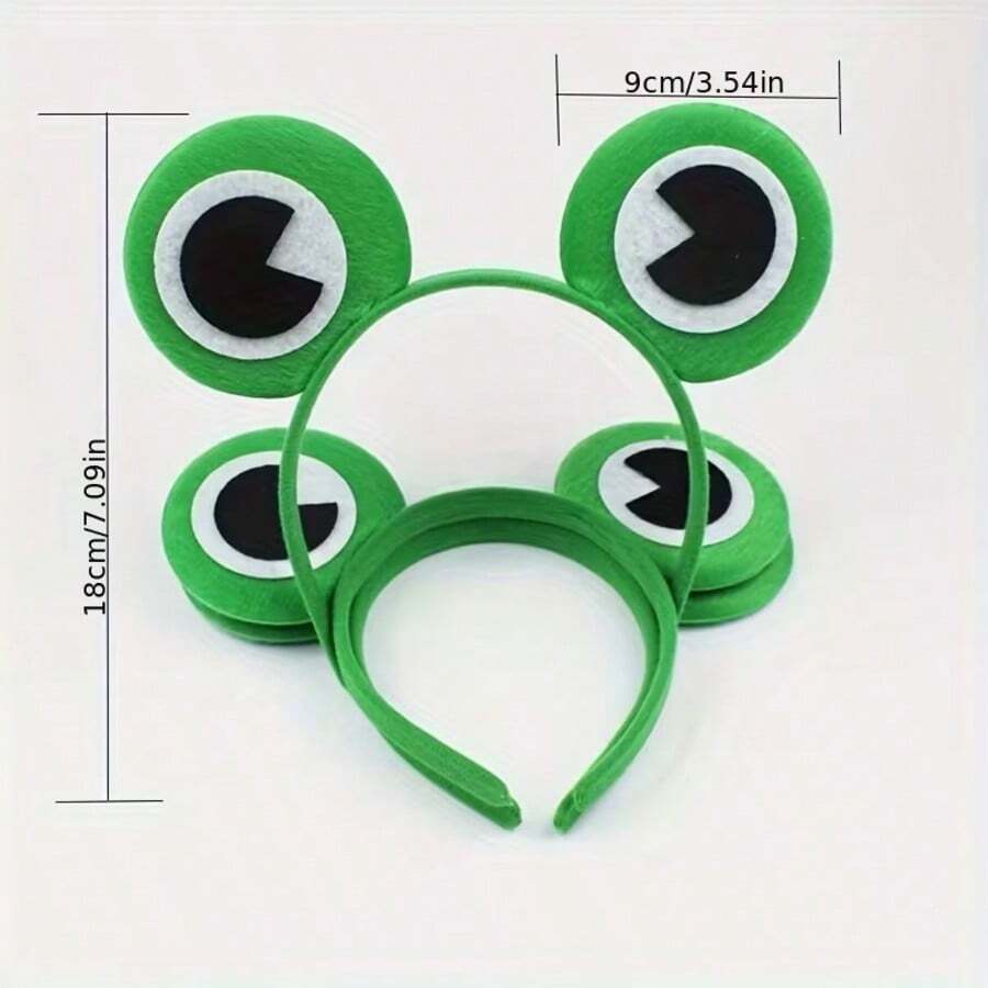 3pcs Holiday Performance Frog Headpiece Costume Prop, College Graduation Birthday Party Funny Atmosphere Prop - View 1