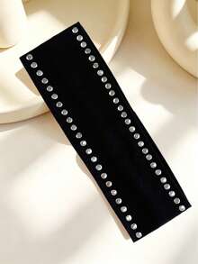 Sweet Cool Punk Style Solid Color Rhinestone Embellished High Elasticity Hair Band, Wide Anti-Slip Non-Tightening Sweet Cool Hot Girl Street Style Versatile Fashion Hair Band Geometric Pattern Bohemian Polyester (Polyester) Hair Band All Seasons Summer Hair Accessories - Multicolor - View 18