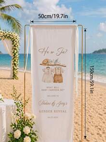 1pc Customized Baby Baptism Welcome Banner, Personalized Text Fabric Sign, Suitable For Baby In Bloom Party And Gender Reveal, Personalized Fabric Banner, Indoor And Outdoor Use - Multicolor - View 6