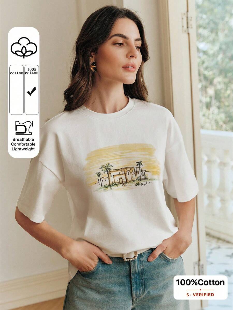 Women T-Shirts - 白色 5 - 查看 1
