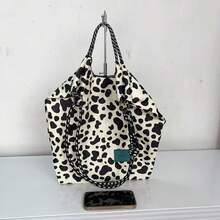 New Leopard Print Embroidered Shopping Bag, Niche Large Capacity Versatile Commuter Shoulder Crossbody Bag - Multicolor - View 3