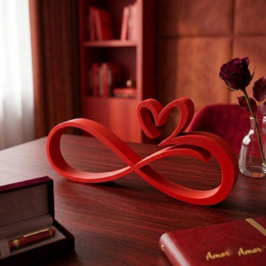 Presente Criativo Dia dos Namorados Escultura Amor Infinito - infinito Vermelho - Visão 1
