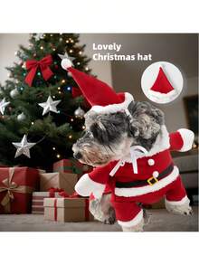 BJ PET 1 Set Pet Winter Christmas Outfit, Classic Standing Santa Claus Costume, New Year Dog Christmas Clothes, Can Stand And Change Poses, Suitable For Small/Medium Dogs - Multicolor - View 8