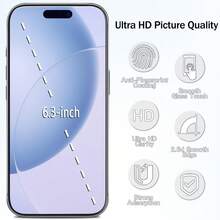 1片防藍光鋼化玻璃螢幕保護貼，相容 iPhone 18 Pro Max/18 Pro/17 Pro Max，亦相容 iPhone 17E/17P Pro/16/16 Plus/15 Pro/15/14/13/12/11/XR/XS，全螢幕覆蓋 | 護眼 | 防指紋 | 相容手機殼 - 無色 - 查看 5
