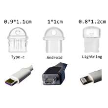 1個 矽膠手機防塵塞 充電孔防塵蓋 適用於 Apple/Android Type-C 介面 - 彩色 - 查看 5