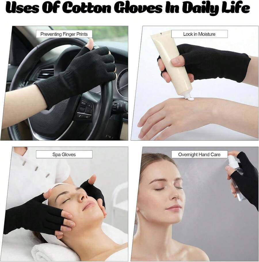 Moisturizing Gloves - Black - View 1