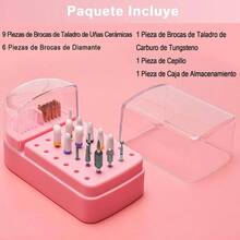 16 Brocas Para Uas: Brocas Para Uas De 3/32 Pulgadas, Brocas Profesionales, Soporte Para Brocas Con 30 Orificios, Adecuadas Para Manicuras Y Pedicuras - 16 - Ver 8