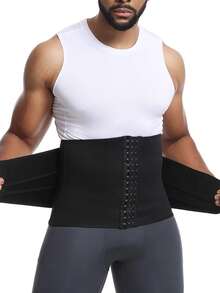 1PC 2026 Summer New Men's Three Belt Fitness Bundle Belt Body Shaping And Abdominal Tightening Belt Sweating And Abdominal Tightening Bundle Belt - Black - View 4