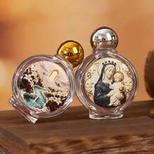 1pc 15ML Round Cap Classical Figure Image Glass Dispenser Bottle, Water/Lotion/Perfume Liquid Filler, Travel Mini Size, Holy Image Sticker Holy Water Bottle - Multicolor - View 1