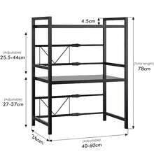 3 Tier Microwave Rack Black Kitchen Corner Shelf Oven Rack Stand Desktop Printer Storage Holder Bakers Rack - Black - View 2