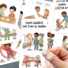 24pcs Spanish Behavioral Rules Cards, Daily Good Manners Routine Pocket Cards, Social Behavior Cards With Stop, Handwashing, Respect, Perfect Gift For Teachers And Parents - A - View 6