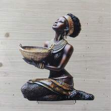 Creative Nostalgic Retro Acrylic Resin African Bust Statue Ornament For Living Room TV Cabinet Wine Cabinet Decor - A - View 7
