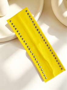 Sweet Cool Punk Style Solid Color Rhinestone Embellished High Elasticity Hair Band, Wide Anti-Slip Non-Tightening Sweet Cool Hot Girl Street Style Versatile Fashion Hair Band Geometric Pattern Bohemian Polyester (Polyester) Hair Band All Seasons Summer Hair Accessories - Multicolor - View 15