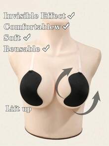 One Reusable, Invisible, Self-Adhesive, Strapless Push-Up Bra With A Lifting Front Closure, Suitable For Weddings And Everyday Wear. - Multicolor - View 4