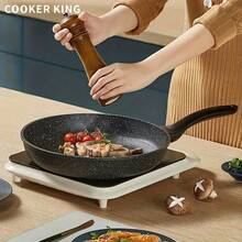 1pc 22/24/26/28cm Frying Pan, Reinforced Non-Stick Coating, Non-Stick Frying Pan, Stir-Fry Pan And Wok, Grill, Chef's Pot, Non-Stick Aluminum Frying Pan, Suitable For Gas And Induction Stoves, Cookware, Kitchen Utensils, Kitchen Supplies, Kitchenware, Scratch-Resistant, Easy To Clean, Perfect For Steak And Vegetables, Tableware, Egg Frying Pan, Chef's Pot, Vegetable Pot - Black - View 3
