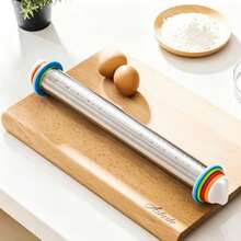 17-Inch Stainless Steel Adjustable Thickness Rolling Pin With Colored Handle - Premium Non-Stick Dough Roller, Suitable For Home And Professional Bakers, Pizza Dough, Pastry Essential, Stylish Roller, Home Baker - View 7