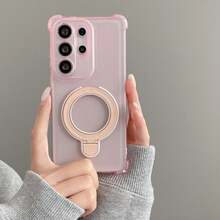 Pide y sigue la tienda para obtener un cordón gratuito, funda de teléfono con sensación de piel mate anti-caída de cuatro esquinas con soporte + funda de teléfono con correa de mano/Compatible con Apple 17PROMAX/16promax/15promax/14promax/13promax/12promax/11promax/XSMAX/7/8PLUS/Compatible con Samsung S26/2524321u Funda de teléfono compatible con Xiaomi Compatible con Honor Compatible con Huawei - Rosa - Ver 1