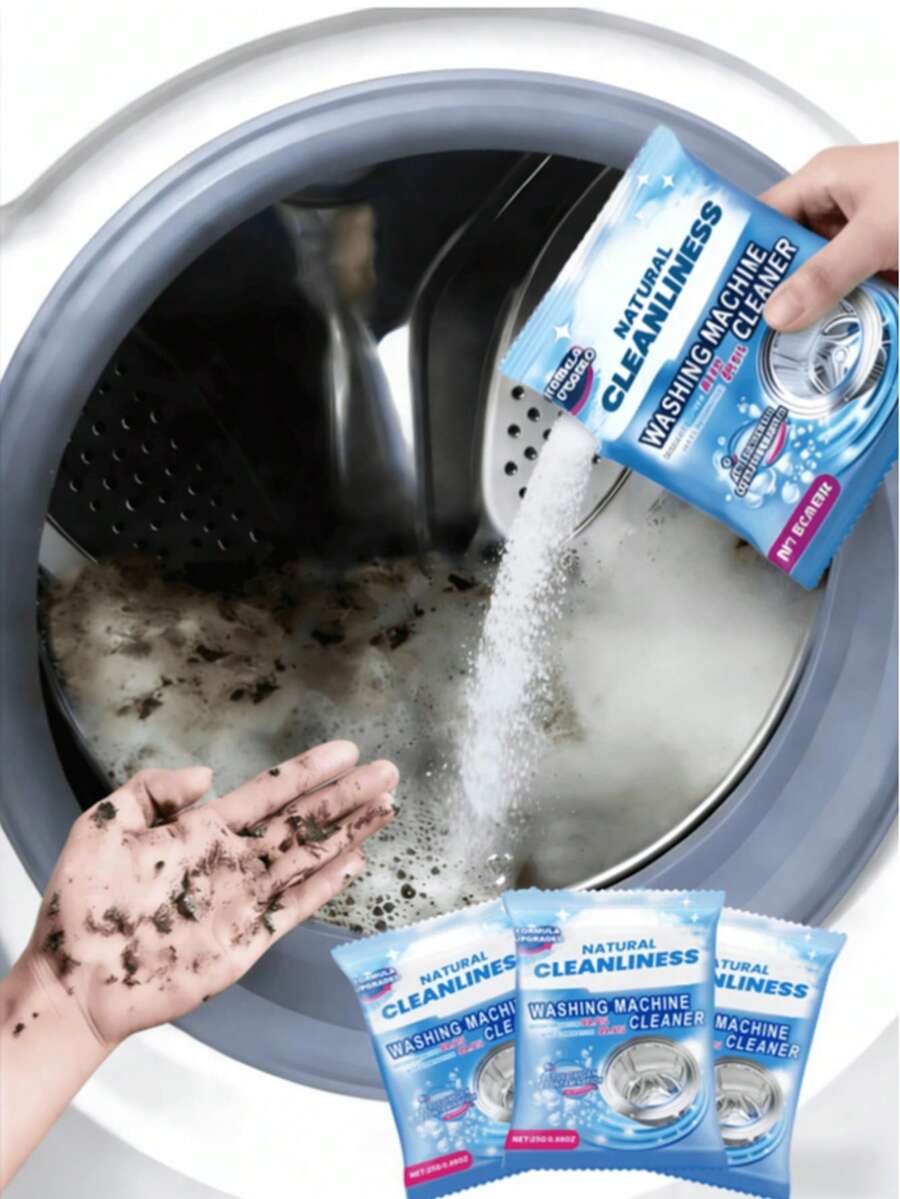 Jakehoe-1pc/5pcs/10pcs Pack, Powerful Washing Machine Cleaning Powder. Bathroom Accessories, Suitable For Drum, Wall-Mounted, Pulse, Traditional Washing Machines, Multi-Effect Cleaning Washing Machine, Remove Dirt, Clean Odor Household Washing Machine Cleaning Powder. Washing Machine Cleaning Product, Easy And Convenient To Use (See Detail Image), Washing Machine Cleaning Supplies, Home Essential. New And Old Models Shipped Randomly.