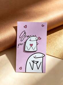 QIHOO 1/6pcs Cartoon Flork Expression Enamel Pins - 6 Styles Creative Meme Brooches, Perfect Gift For Best Friends, Graduation, Birthday, Party Favors - Multicolor - View 12
