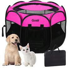 Pet Cat Playpen For Indoor Cats Enclosed Portable Foldable Dog Playpen Outdoor Tent Crate Cage With Zipper Top Cover Door For Kitten Puppy Outside Rv Car Camper Small Size - Pink - View 1