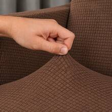 3-Piece Stretch Elastic Sofa Cover Set, Complete Living Room Set - Mocha Brown - View 2